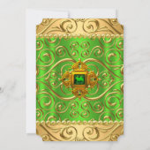 Elegant Birthday Green Limoen Damask Gold C2 Kaart (Achterkant)