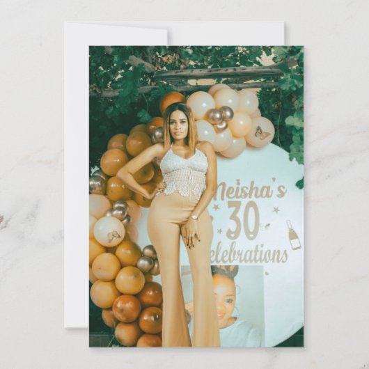 ELEGANT Birthday Invitation Kaart (Voorkant)