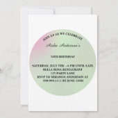 ELEGANT Birthday Invitation Kaart (Achterkant)