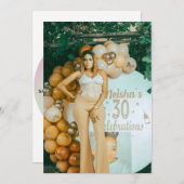 ELEGANT Birthday Invitation Kaart (Voorkant / Achterkant)