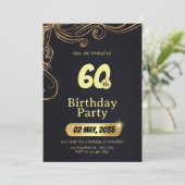 Elegant birthday invitation template 60th birthday kaart (Staand voorkant)
