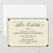 Elegant Birthday Invitations Kaart (Voorkant / Achterkant)