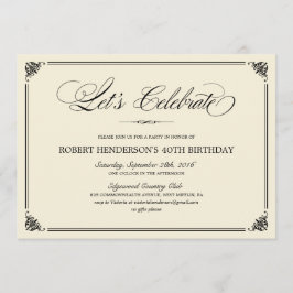 Elegant Birthday Invitations Kaart