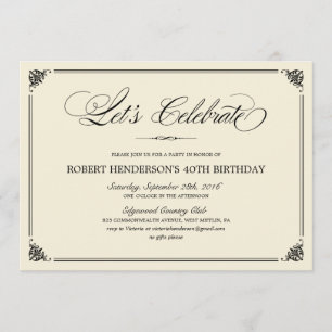 Elegant Birthday Invitations Kaart