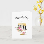 Elegant Birthday Kaart (Gele Bloem)