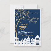 ELEGANT BIRTHDAY-KAART MET TREE RSVP KAARTJE (Voorkant)
