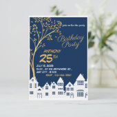 ELEGANT BIRTHDAY-KAART MET TREE RSVP KAARTJE (Staand voorkant)