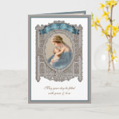Elegant Birthday Maagd Mary Jesus  Kaart (Gele Bloem)