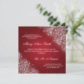 Elegant Birthday partij mousserend glitter Red Kaart (Staand voorkant)