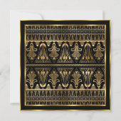 Elegant Birthday Party Black Gold Art Deco Kaart (Achterkant)