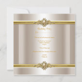 Elegant Birthday Party Cream Gold Pearl Jewel Kaart (Achterkant)