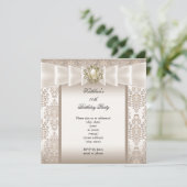 Elegant Birthday Party Damask Pearl Cream Kaart (Staand voorkant)
