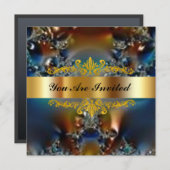 Elegant Birthday Party Fantasy Gold Kaart (Voorkant / Achterkant)