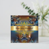 Elegant Birthday Party Fantasy Gold Kaart (Staand voorkant)