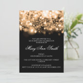 Elegant Birthday Party Gold Sparking Lights Kaart (Staand voorkant)