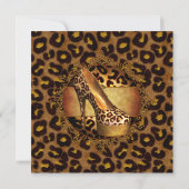 Elegant Birthday Party Leopard Gold Black Kaart (Achterkant)