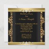 Elegant Birthday Party Leopard Gold Cheetah Kaart (Achterkant)