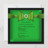 Elegant Birthday Party Lime Green Black Bow Kaart (Achterkant)