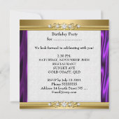 Elegant Birthday Party Magenta Paars roze Gold Kaart (Achterkant)