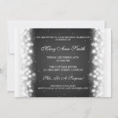 Elegant Birthday Party Magic Sparkle Black Kaart (Voorkant)