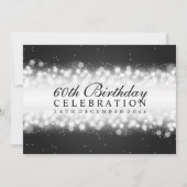 Elegant Birthday Party Magic Sparkle Black Kaart (Achterkant)