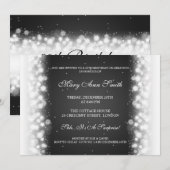 Elegant Birthday Party Magic Sparkle Black Kaart (Voorkant / Achterkant)