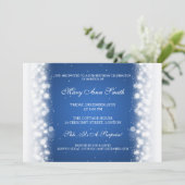 Elegant Birthday Party Magic Sparkle Blue Kaart (Staand voorkant)