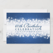 Elegant Birthday Party Magic Sparkle Blue Kaart (Achterkant)
