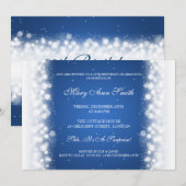 Elegant Birthday Party Magic Sparkle Blue Kaart (Voorkant / Achterkant)