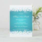 Elegant Birthday Party Magic Sparkle Turquoise Kaart (Staand voorkant)