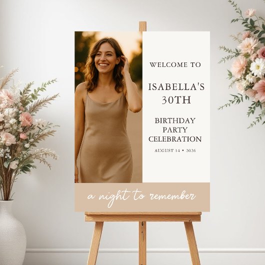 Elegant Birthday Party Photo Welcome Poster