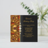 Elegant Birthday Party Red Jewel Abstract Kaart (Staand voorkant)