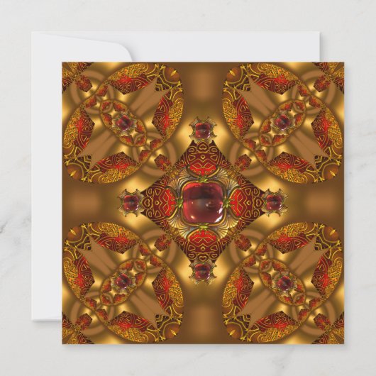 Elegant Birthday Party Red Jewel Abstract Kaart (Achterkant)