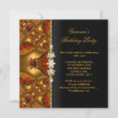 Elegant Birthday Party Red Jewel Abstract Kaart (Voorkant)