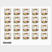 Elegant Birthday Party Rozen White Gold Red Cream Vierkante Sticker (Vel)