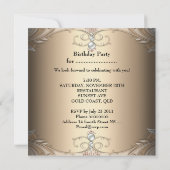 Elegant Birthday Party Sepia Coffee Beige Kaart (Achterkant)