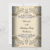 Elegant Birthday Party Sepia Coffee Gold Kaart (Voorkant)