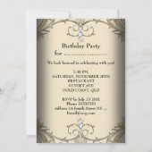 Elegant Birthday Party Sepia Coffee Gold Kaart (Achterkant)