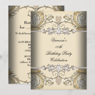 Elegant Birthday Party Sepia Coffee Gold Kaart