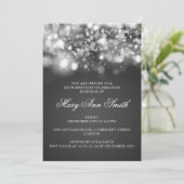 Elegant Birthday Party Silver Sparging Lights Kaart (Staand voorkant)