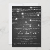 Elegant Birthday Party Sparging Lines Black Kaart (Voorkant)