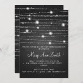 Elegant Birthday Party Sparging Lines Black Kaart (Voorkant / Achterkant)