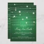 Elegant Birthday Party Sparging Lines Green Kaart (Voorkant / Achterkant)