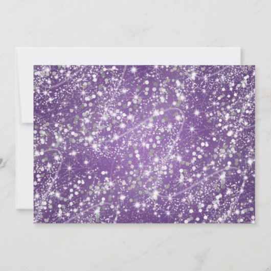Elegant Birthday Party Sparking Glitter Paars Kaart (Achterkant)