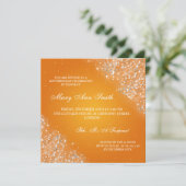 Elegant Birthday Party Sparking Glitter Sinaasappe Kaart (Staand voorkant)