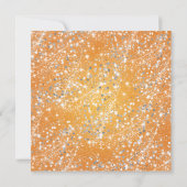 Elegant Birthday Party Sparking Glitter Sinaasappe Kaart (Achterkant)