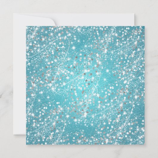 Elegant Birthday Party Sparking Glitter Turquoise Kaart (Achterkant)