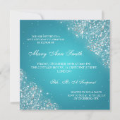 Elegant Birthday Party Sparking Glitter Turquoise Kaart (Voorkant)