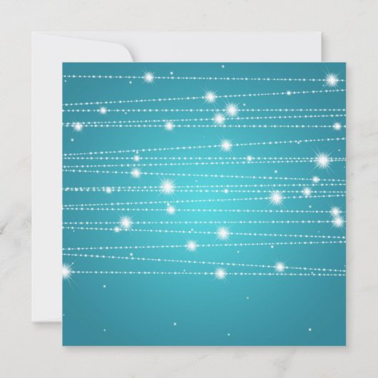 Elegant Birthday Party Sparking Lines Turquoise Kaart (Achterkant)