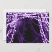 Elegant Birthday Party String Lights Paars Kaart (Achterkant)